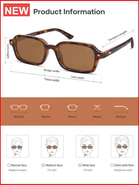 Trendy Rectangle Polarized Sunglasses, Thin Slim Square Sunnies, UV400 main image 4
